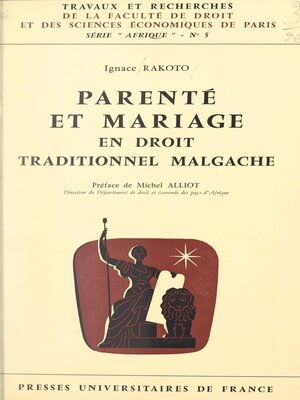 cover image of Parenté et mariage en droit traditionnel malgache